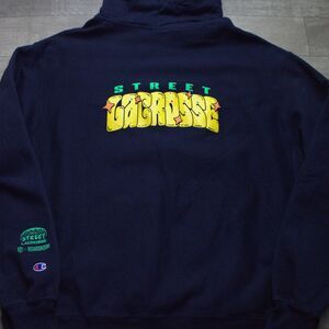 Champion Reverse Weave NYC Street Lacrosse Hoodie XL Navy